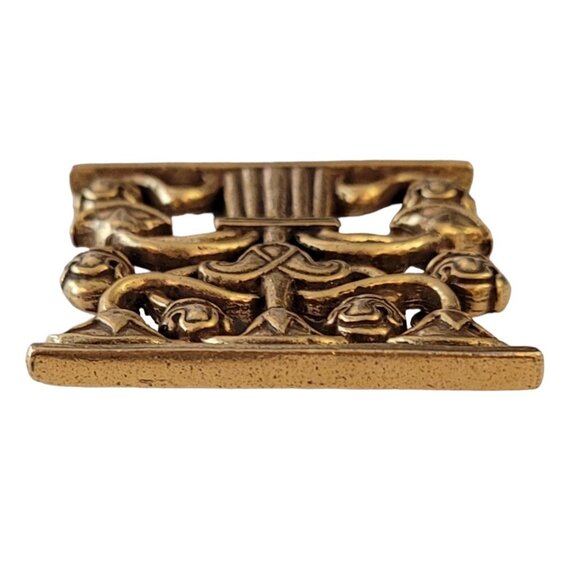 Metropolitan Museum of Art Gold Tone Corbel Flower Tree of Life Pin Brooch, M601 - Picture 4 of 10